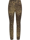 Dolce & Gabbana Diva Metallic Leopard-print High-rise Skinny Jeans In Brown