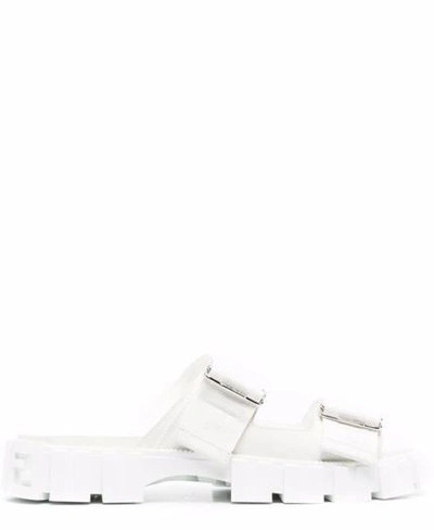 Fendi Force Lug-sole Sandals In White