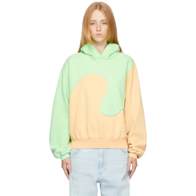 Erl Orange & Green Spiral Hoodie In 3 Orange/green | ModeSens