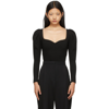 ALEXANDER MCQUEEN BLACK JERSEY SWEETHEART BODYSUIT