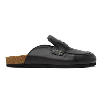 Jw Anderson Black Leather Slip-on Loafers