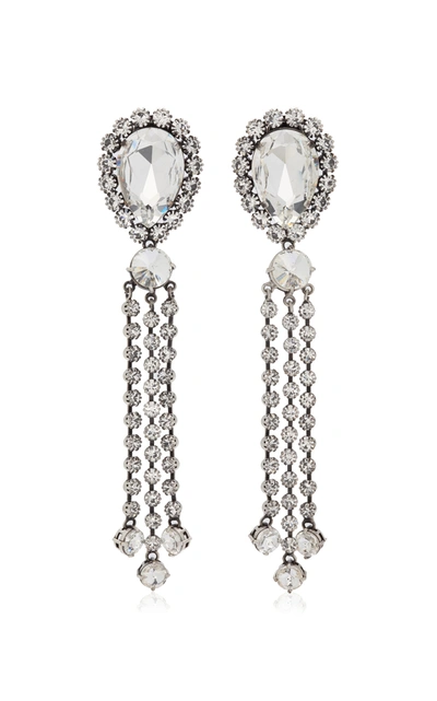 Alessandra Rich Women's Crystal-embellished Drop Earrings In Silver