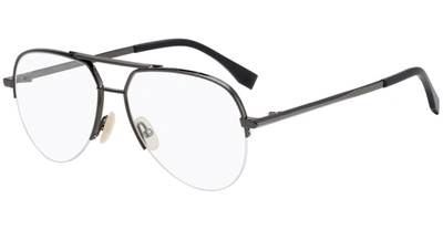 Fendi Demo Aviator Eyeglasses Ff M0036 0v81 55 In Black,grey