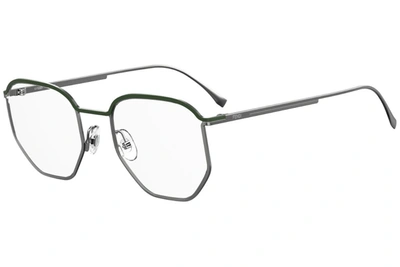 Fendi Demo Geometric Mens Eyeglasses Ff M0079 0smf In Beige,grey