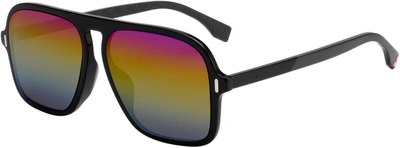 Fendi Multicolor Mens Sunglasses Ff M0066/f/s 0sdk 58 In Black