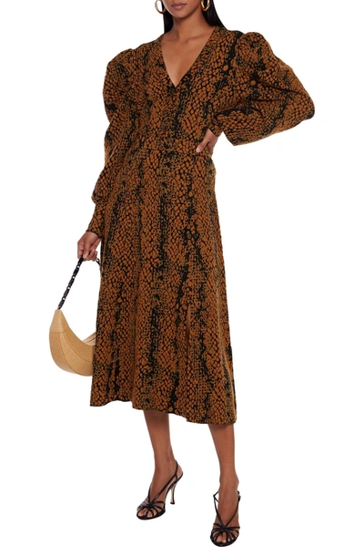 Ulla Johnson Nina Jacquard-knit Wool Midi Skirt In Tan