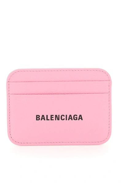 Balenciaga Card Holder With Logo In Pink