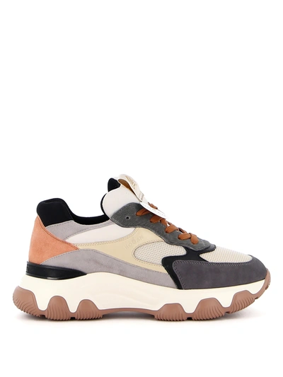 Hogan Leather, Calf-hair And Stretch-knit Sneakers In Multi
