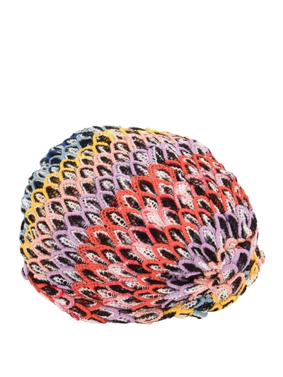 Missoni Crochet-knit Multicolor Turban In Neutral