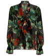 DOLCE & GABBANA FLORAL SILK GEORGETTE BLOUSE,P00575084