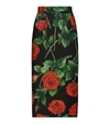DOLCE & GABBANA 花卉高腰中长半身裙,P00575091