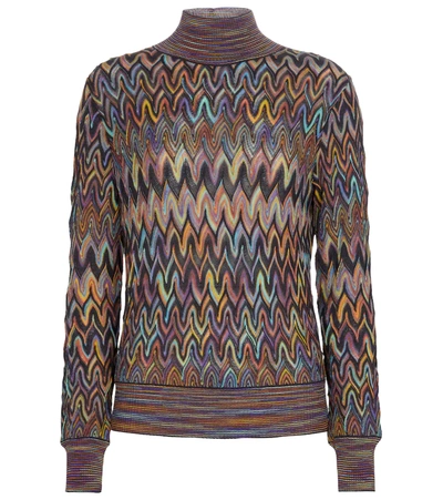 Missoni Zig-zag Wool Turtleneck Sweater In Multicolour