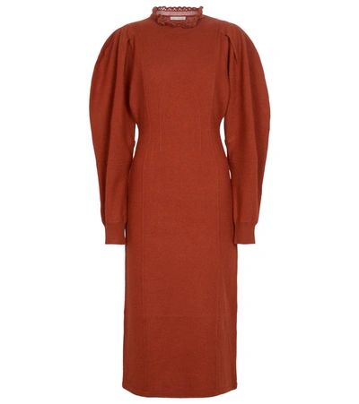 Ulla Johnson Natalia Wool Midi Dress In Red