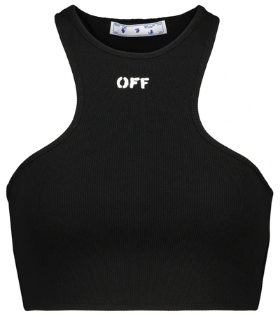 Off-white Black Stamp Logo Basic Rowing Ribbed Tank Top In Multi-colored