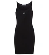 Off-white Logo Stretch-cotton Jersey Dress In Black