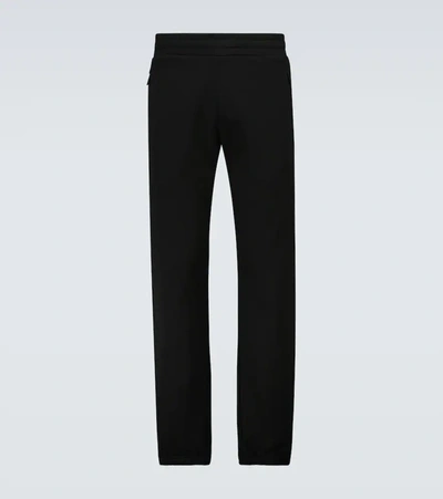 Moncler Brushed Cotton Fleece Sweatpants In Black