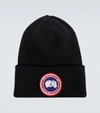 Canada Goose Arctic Disc Ribbed-knit Beanie In Black