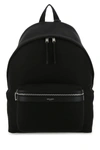Saint Laurent Men Black Canvas City Backpack In Black