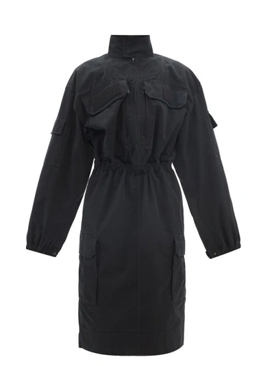 Balenciaga Cargo Dress In Cotton Ripstop In Black
