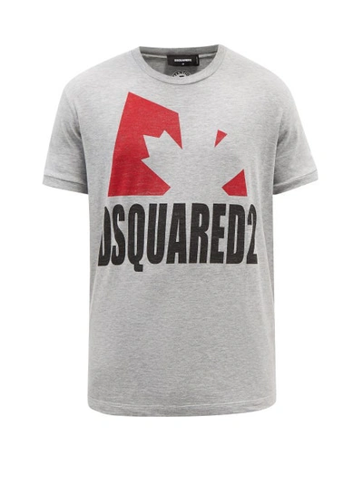 Dsquared2 Logo Cotton & Viscose Jersey T-shirt In Grey