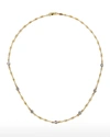 ROBERTO COIN TWO-TONE 18K 7-DIAMOND DOG BONE NECKLACE,PROD241970038