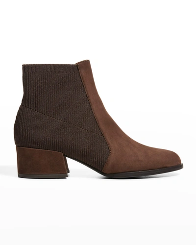 Eileen Fisher Aesop Suede Pull-on Ankle Booties In Black