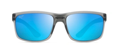 Maui Jim Pokowai Arch Mj B439-11m Rectangle Polarized Sunglasses In Blue