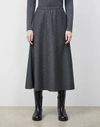 Lafayette 148 Sibel Reversible Skirt In Italian Double Face Wool-cashmere In Charcoal,black