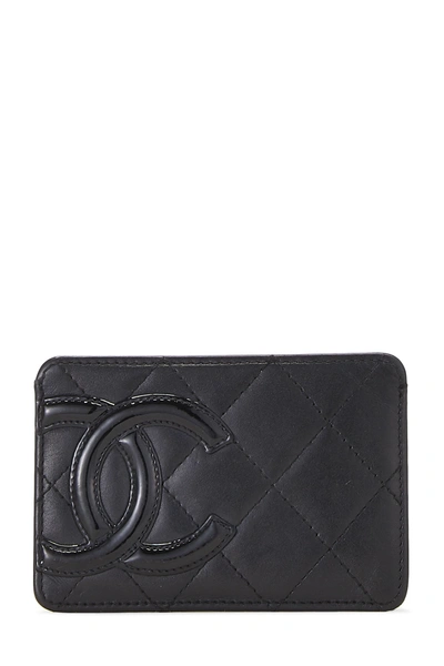 Pre-owned Chanel Black Quilted Calfskin Cambon Card Holder