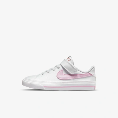 Nike Court Legacy Little Kids' Shoes In White,pink Foam