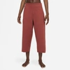 Nike Yoga Luxe Women's Cropped Fleece Pants In Redstone,dark Pony