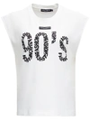DOLCE & GABBANA WHITE COTTON T-SHIRT WITH 90'S FRONT PRINT