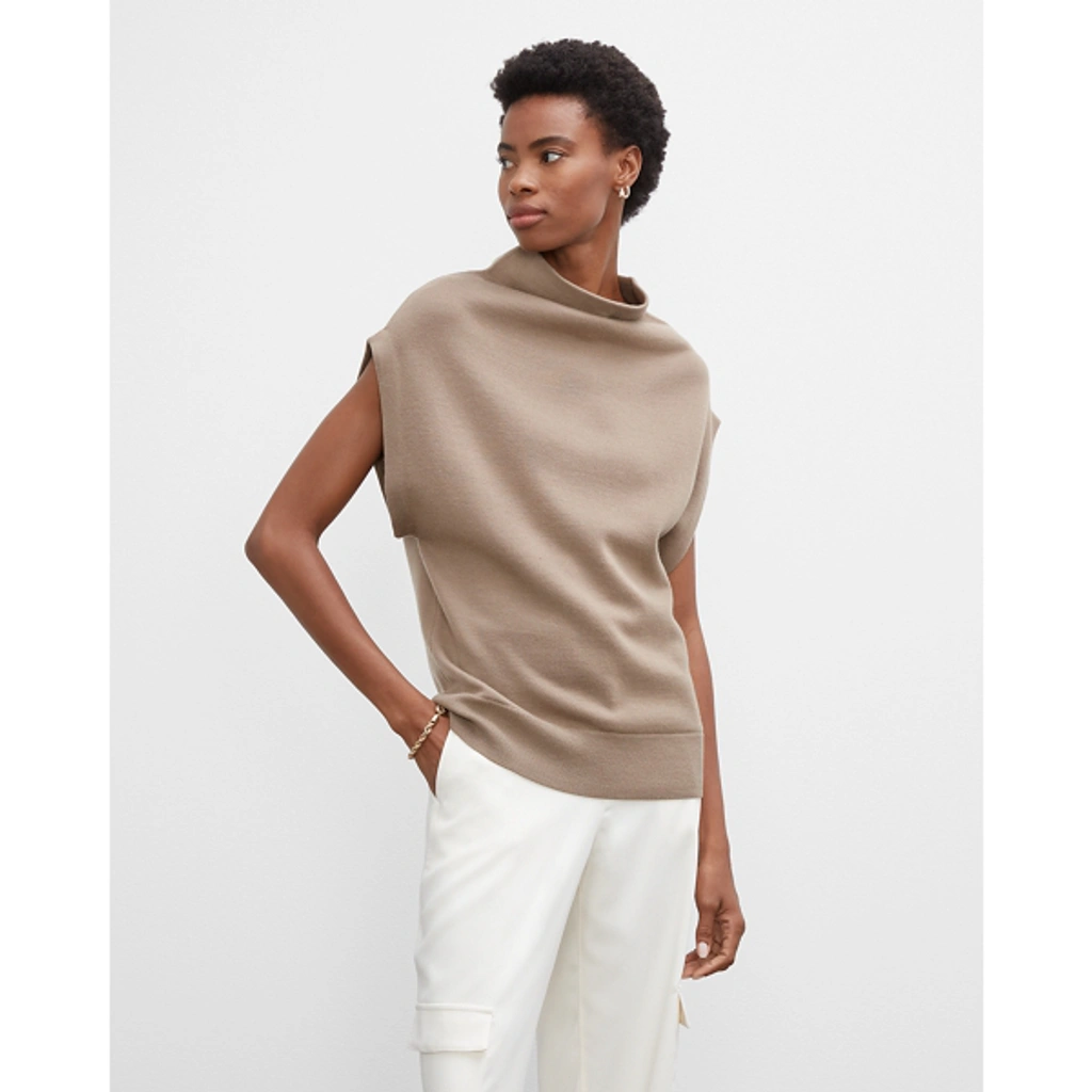 club monaco abhy dress Merino Wool Sweater In Neutral Color:emerald