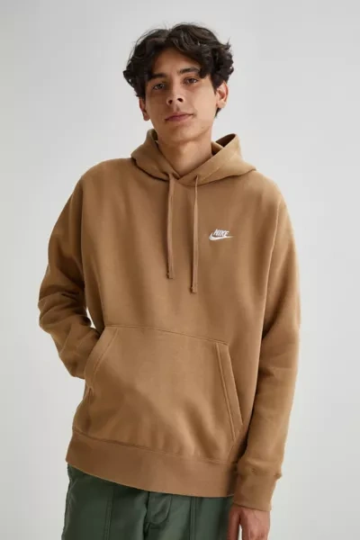Nike Sportswear Club Fleece Hoodie Sweatshirt In Brown