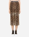 DOLCE & GABBANA LEOPARD-PRINT WOOLEN CULOTTES WITH BRANDED ELASTIC