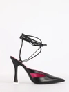 Attico Anais Cutout Leather Pumps In Black