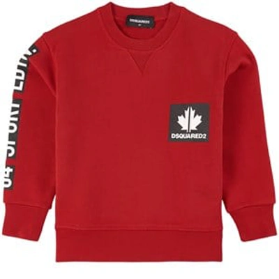 Dsquared2 Kids' Red Cotton Sweatshirt