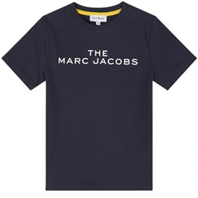 The Marc Jacobs Teen Logo-print Organic-cotton T-shirt In Blue