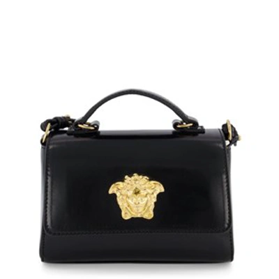 Versace Kids' Patent Leather Bag W/ Medusa In Black