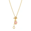 Charlotte Chesnais Neo Turtle Rhodochorosite-mineral Necklace In Vermeil Rhodochros