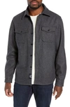 Schott Cpo Wool Blend Work Shirt In Grey Tones