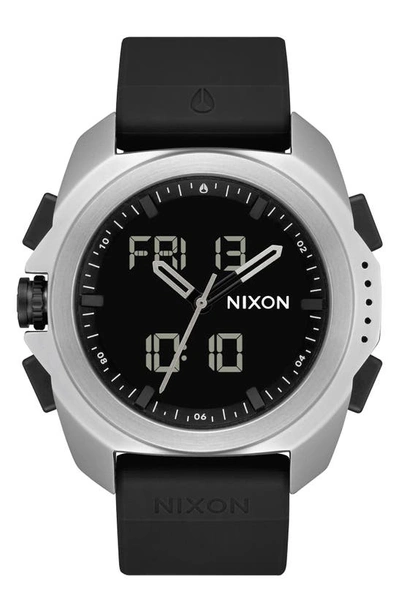 Nixon Ripley Ana-digi Silicone Strap Watch, 47mm In Surplus / Black