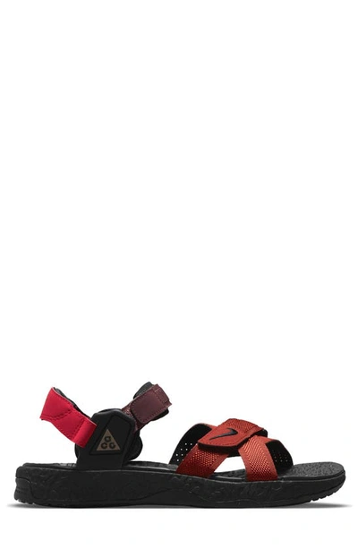 Nike Acg Air Deschutz Rubber-trimmed Webbing Sandals In Rosso