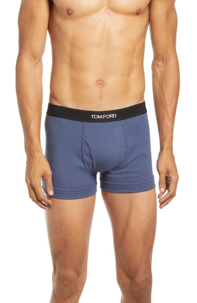 Tom Ford Logo-trim Boxer Briefs In High Blue