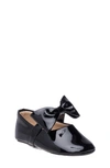 Elephantito Babies' Ballerina Crib Shoe In Patent Black