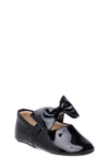 Elephantito Kids' Ballerina Crib Shoe In Patent Black
