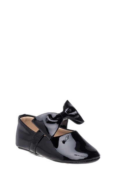 Elephantito Kids' Ballerina Crib Shoe In Patent Black