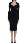 DOLCE & GABBANA SWEETHEART NECK LONG SLEEVE JERSEY SHEATH,F6R0VTFUGDU