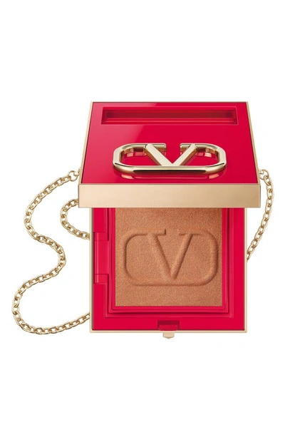 Valentino Go-clutch Refillable Compact Finishing Powder In 04 Medium Deep