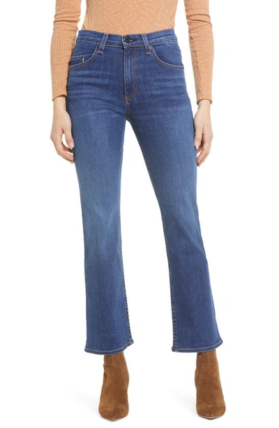 Askk Ny High Waist Ankle Flare Jeans In Dark Indigo